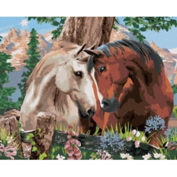 Diamond mosaic - Horses in love