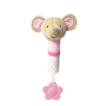 Toy with sound Mouse 17 cm beige