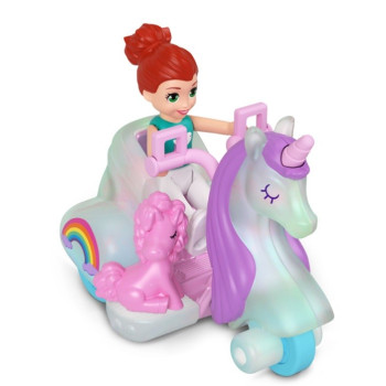 Figures set Polly Pocket Pollyville Motorbike Unicorn