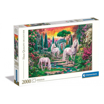 Puzzle 2000 elements High Quality - Classical Garden Unicorns