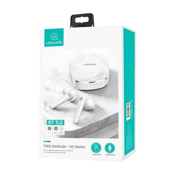 Bluetooth Headphones TW S 5.0 SD Series white