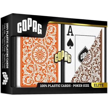 COPAG Cards Elite Orange Brown Double Poker Jumbo