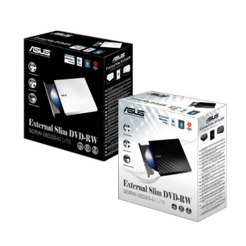 Asus SDRW-08D2S-U Lite Interface USB 2.0, DVD±RW, CD read speed 24 x, CD write speed 24 x, White, Desktop/Notebook