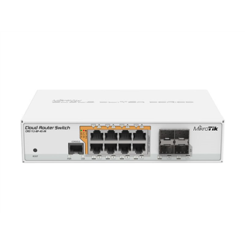 MikroTik Cloud Router Switch CRS112-8P-4S-IN SFP ports quantity 4, Desktop, Dual Power Suply: 28V 3.4V included. (Optional additional power adapter 48-57V if POE+ is required) W, Web managed, 8