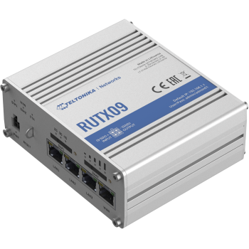 Rugged Industrial LTE-A Cat6 Router | RUTX09 | No Wi-Fi | 10/100/1000 Mbit/s | Ethernet LAN (RJ-45) ports 4 | Mesh Support No | MU-MiMO No | 2G/3G/4G