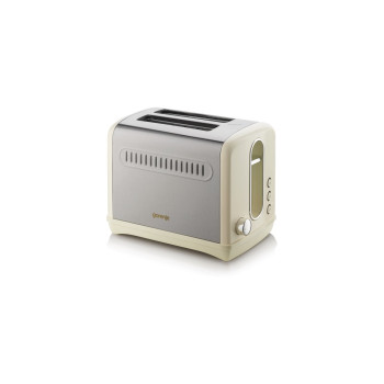 Gorenje Toaster T1100CLI Beige/ stainless steel, Plastic, metal, 1100 W, Number of slots 2, Number of power levels 6,