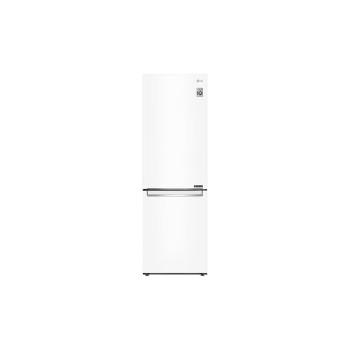 LG Refrigerator GBB61SWJMN Energy efficiency class E, Free standing, Combi, Height 186 cm, No Frost system, Fridge net capacity 234 L, Freezer net capacity 107 L, Display, 36 dB, White