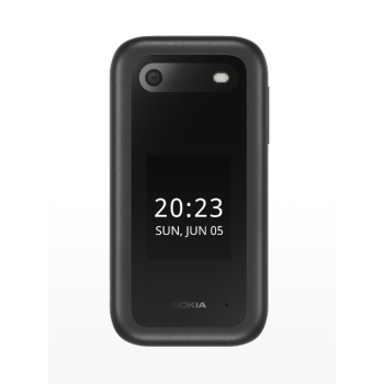 Nokia 2660 Flip Black, 2.8 ", TFT LCD, 240 x 320, Unisoc, T107, Internal RAM 0.048 GB, 0.128 GB, microSDHC, Dual SIM, Main camera 0.3 MP, 1450  mAh