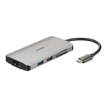 D-Link 8-in-1 USB-C Hub with HDMI/Ethernet/Card Reader/Power Delivery DUB-M810	 0.15 m