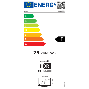 Benq | 16 : 9 | Black | 2560 x 1440 pixels | 400 cd/m² | 27 " | HDR | HDMI ports quantity 2 | 240 Hz | IPS | EX270QM | 1 ms | Warranty 36 month(s)