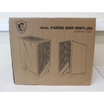 SALE OUT. MSI MAG FORGE 120A AIRFLOW | PC Case | MAG FORGE 120A AIRFLOW | Side window | Black | Mid-Tower | DAMAGED PACKAGING, REBOUND EDGES AT THE FRONT OF THE CORPUS | Power supply included No | ATX