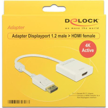 Delock Adapter DisplayPort 1.2 male > HDMI female 4K Active black