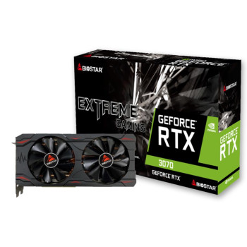 Graphics Card BIOSTAR NVIDIA GeForce RTX 3070 8 GB GDDR6 256 bit PCIE 4.0 16x GPU 1500 MHz Dual Slot Fansink 1xHDMI 3xDisplayPort VN3706RM82