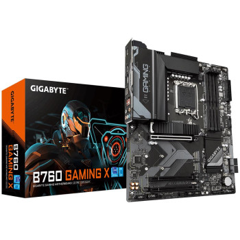 Mainboard GIGABYTE Intel B760 Express LGA1700 ATX Memory DDR5 Memory slots 4 2xPCI-Express 3.0 16x 1xPCI-Express 4.0 16x 3xM.2 1xHDMI 1xDisplayPort 5xUSB 2.0 2xUSB 3.2 1xUSB-C 1xRJ45 6xAudio port B760GAMINGX