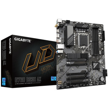 Mainboard GIGABYTE Intel B760 Express LGA1700 ATX Memory DDR5 Memory slots 4 4xPCI-Express 3.0 1x 1xPCI-Express 4.0 16x 2xM.2 1xHDMI 1xDisplayPort 2xAudio-In 1xAudio-Out 4xUSB 2.0 1xUSB 3.2 1xUSB-C 1xPS/2 1xRJ45 2xRF-Out B760DS3HAX1.1