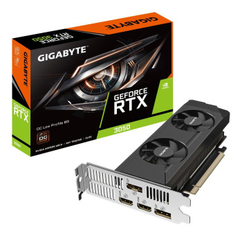 Graphics Card GIGABYTE NVIDIA GeForce RTX 3050 6 GB GDDR6 96 bit PCIE 4.0 16x Memory 14000 MHz GPU 1470 MHz Dual Slot Fansink 2xHDMI 2xDisplayPort GV-N3050OC-6GL
