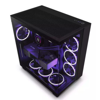Case NZXT H9 FLOW MidiTower Case product features Transparent panel Not included ATX MicroATX MiniITX Colour Black CM-H91FB-01