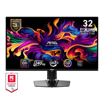 Monitor MSI MAG 321UPX QD-OLED 32" Gaming Panel QD-OLED 3840x2160 16:9 240Hz Matte 0.03 ms Swivel Pivot Height adjustable Tilt Colour Black MAG321UPXQD-OLED