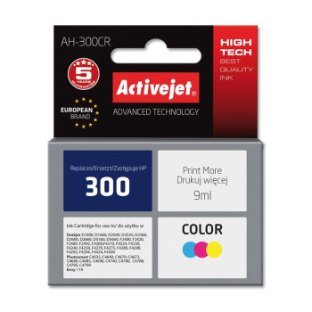 Activejet Ink Cartridge AH-300CR (replacement for HP 300 CC643EE; Premium; 9 ml; colour)