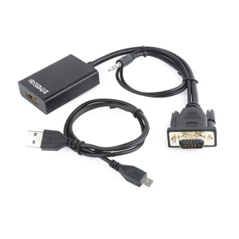 Gembird A-VGA-HDMI-01 video cable adapter 0.15 m HDMI Type A (Standard) VGA (D-Sub) Black