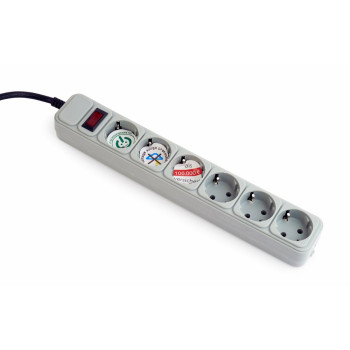 Gembird SPG6-B-6C power extension 1.8 m 6 AC outlet(s)