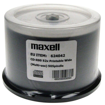 MAXELL CD-R 700MB 52x80 min, spindle, printable disc