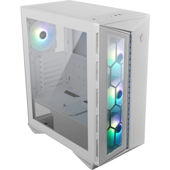 MSI MPG GUNGNIR 110R WHITE Mid Tower Gaming Computer Case 'White, 4x 120mm ARGB Fan, 1 to 6 ARGB Control board, USB Type-C, Tempered Glass, Center, ATX, mATX, mini-ITX'