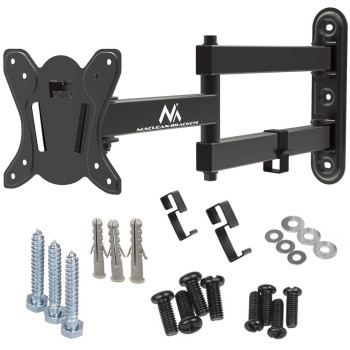 Maclean MC-417 Full Motion TV Monitor Wall Mount 13-32" 30kg max. VESA 100x100 Black Powder Coated Universal Holder Bracket Adjustable Wall Distance Rotating Tilting