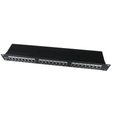 Patch Panel 24 Ports 1U 19 '' Cat.6 shield with cable organizing function black
