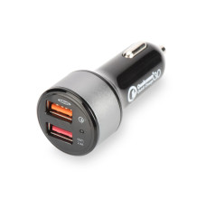Qualcomm Quick Charge 3.0 Car Charger, 2xUSB (3A 2,4A), black and silver