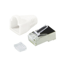 Plug connector CAT.6 100 pcs.set shielded, white