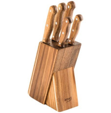 Set 5 knifes in block WOOD LT2080