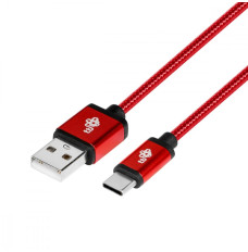 Kabel USB-USB C 1.5m rubinowy sznurek 