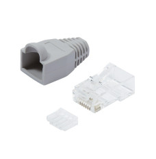 Plug connector CAT.6 100 pcs RJ45 unshielded gray