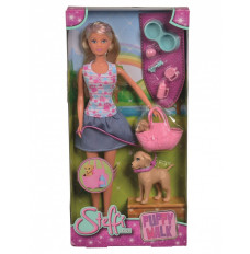 Doll Steffi on a walk with dogs