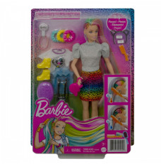 Doll Barbie Leopard Rainbow Hair