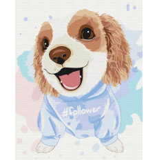 Picture Paint it ! Painting by numbers Friendly little dog