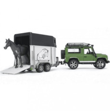 Vehicle Land Rover with horse trailer and figurine