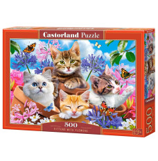 Puzzle 500 pcs Kittens with Flowers