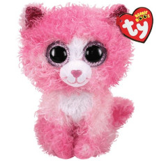 Plush toy TY Cat pink with curly hair Reagan 24 cm