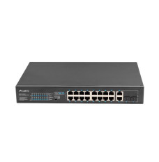 Switch 16X 100MB POE+ 2X Combo unmanaged rack 19 inch Gigabit Ethernet 250W