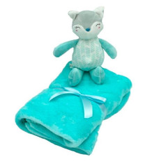 Teddy bear rattle set with blanket - Fox