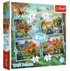 Puzzle 4in1 Unique dinosaurs