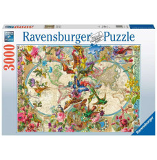 Puzzle 3000 elements Flora and fauna. World map