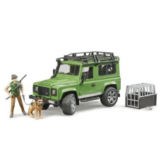 Land Rover Defender vehicle with forester and dog figure