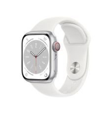 Watch Series 8 GPS 41mm Silver Aluminium Case with White Sport Band - Regular