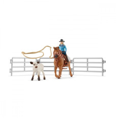 Figures set Cowgirla and Lasso Catching Farm World