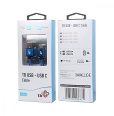 USB - USB C cable 1.5 m blue tape premium