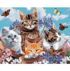 Diamond mosaic - Cats with butterflies