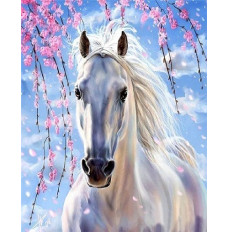 Diamond mosaic - White horse